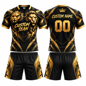 Vente en gros de maillots de rugby personnalisés à manches courtes, col en V, 100% polyester, imprimé par sublimation, polo bleu pour hommes - Product Image 1