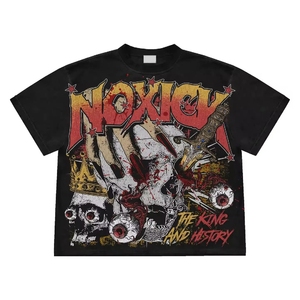 T-shirt en coton délavé à l'acide 100% haute qualité, style rétro streetwear premium USA pour homme, coupe lourde, idéal pour la gym - Product Image 3