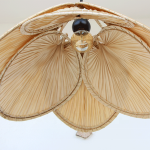 Lámpara colgante moderna para sala de estar, luz de flor, marco de hojas de palma, hojas secas, ventilador - Product Image 6
