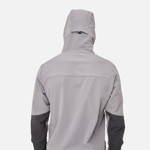 Chaqueta de Forro Polar Gris para Hombre, con Capucha, Cierre de Cremallera, Resistente al Viento, Estilo Casual, Corte Regular, Ropa de Abrigo - Product Image 2
