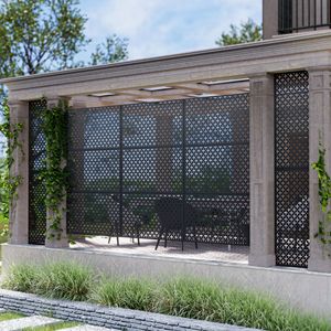 Écran de confidentialité extérieur galvanisé noir cruciforme 72 "H X 47" W diviseur autoportant écran décoratif diviseur de pièce - Product Image 2