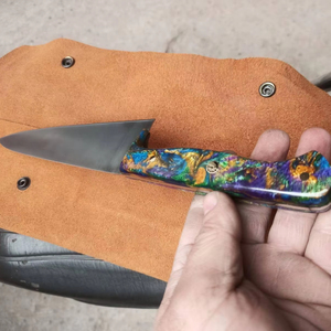 Nouveau Couteau de Chef en Acier Damas Cuivré Shannon Wright, Manche Coloré, Lame Droite, Dureté 58HRC, Chasse et Camping, 12 Pouces et Plus - Product Image 1