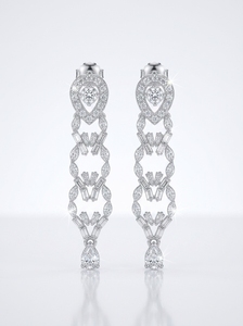 JEWELLERY PLANET Pendientes de Diamantes Sintéticos de Platino Cultivados en Laboratorio, Corte Brillante, Color E, Certificados por Aigs, Oro Puro de 9k, Lujosos - Product Image 6