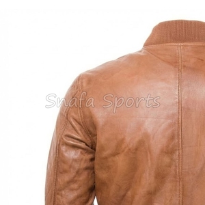 OEM Factory Wholesale New Arrival Leather <b>Jacket</b> Custom Logo Embossed Leather <b>Jackets</b> Zipper up <b>Men's</b> <b>Jacket</b> - Product Image 6