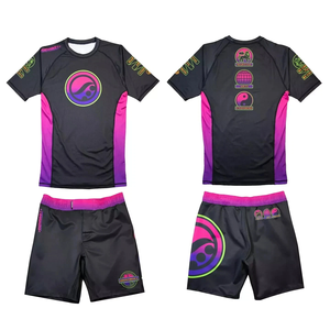 Ensemble de rashguard de compression pour hommes avec logo personnalisé UPF 50+ pour Jiu Jitsu, Muay Thai, Kickboxing, pantalon respirant - Product Image 1
