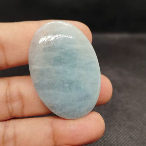 Gema de Aguamarina Azul Natural Lechosa, Cabujón Ovalado, Sin Calor, Sin Tratamiento, de Minas Africanas, para la Fabricación de Joyas - Product Image 1