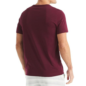 Camiseta de Hombre Lisa Color Borgoña Intenso, Cuello Redondo, Manga Corta, Algodón Pesado, Venta al Por Mayor - Product Image 2