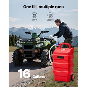 16 Gallon Portable Fuel Tank <b>12V</b> <b>DC</b> 2.5 GPM Electric Fuel Transfer Pump 4 ft Delivery Hose Auto Stop Sen Vehicle Equipment Fuel - Product Image 2