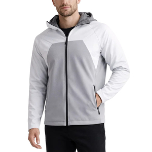 Veste softshell à capuche pour homme, coupe-vent, color block, fermeture éclair, décontractée, pour l'automne, coupe classique, en polyester - Product Image 1