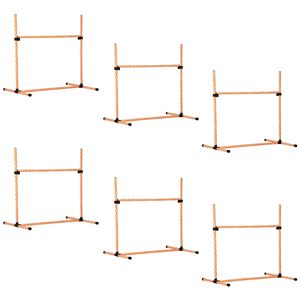 Set di Allenamento per Cani Arancione a 6 Pezzi, Ostacoli Regolabili in PVC per Salto in Altezza, Borsa per il Trasporto e Fischietto Inclusi - Product Image 1