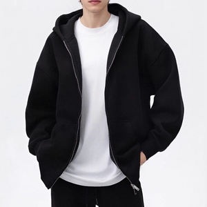 Custom <b>Mens</b> Regular Fit ZipUp Hoodie Heavyweight Cotton <b>Pullover</b> Streetwear Sweatshirt Wholesale Supplier - Product Image 1