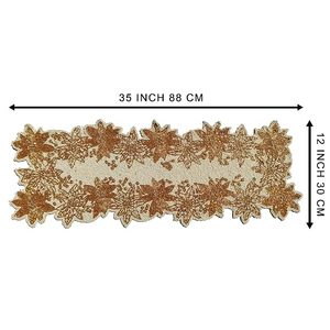 Embroidered Floral Eco-friendly Customizable <b>Table</b> <b>Runner</b> Classic Polyester Washable Home Decor Beaded Pattern - Product Image 4