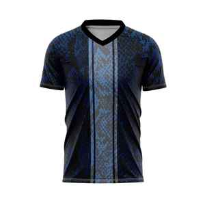 Maillot de football unisexe à col en V, manches courtes, rouge, noir, blanc, sublimé, respirant, anti-transpiration, antibactérien, en polyester - Product Image 4