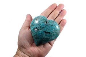 Véritable cristal poli Chrysocolle Puffy Heart Healing Crystal pour l'harmonie relationnelle Self Love and Beautiful Room Decoration - Product Image 2