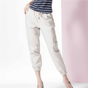 ODM กางเกงคาร์โก้100% ผู้หญิงผ้าฝ้ายเอวยางยืดมีกระเป๋า - Product Image 1