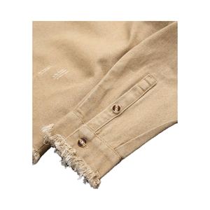 เสื้อเชิ้ตยีนส์ผู้ชายแขนยาวสีน้ำเงินทรงปกติ ผ้าฝ้ายเดนิมขายดี ระบายอากาศได้ดี - Product Image 6