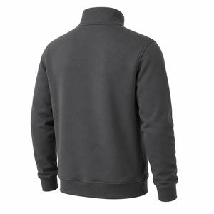 Sweat-shirt en molleton pour homme à col montant et fermeture éclair, coupe ample, couleur unie, tricoté, manches longues, respirant, séchage rapide, idéal pour l'hiver - Product Image 3