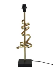 Base de lampe de table spirale dorée moderne - Lampe de bureau élégante en aluminium torsadé - Socle carré noir minimaliste - Product Image 4