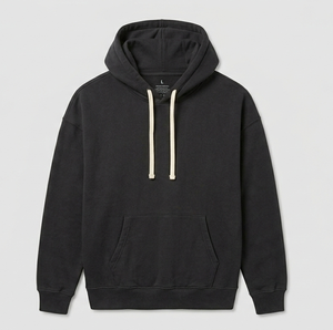 Hoodie surdimensionné noir épais personnalisé, coupe ample, streetwear, logo personnalisé, hoodies pour hommes - Product Image 1