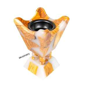 MN EXPORTS Quemador de incienso Medkhan de resina y madera curada al calor, hecho a mano, para uso religioso, aroma a Oud, ecológico, artesanía duradera - Product Image 1
