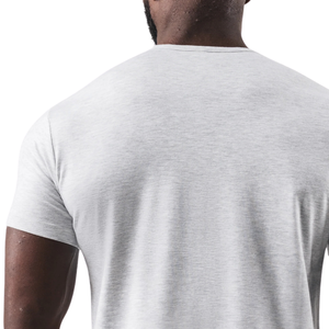 Chemise à manches courtes pour homme en coton gris chiné confortable et de qualité supérieure, idéale pour les tenues décontractées, la gym et les vêtements de sport tendance, vente en gros - Product Image 6