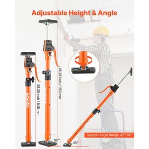 ชุดค้ำยันเหล็กแบบยืดหดได้ 2 ชิ้น ขนาด 25.4-45.3 นิ้ว รองรับน้ำหนักได้ 220 ปอนด์ ระบบมือที่สามแบบปรับได้ สำหรับตู้ - Product Image 2