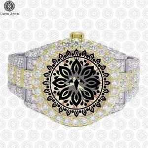 Charm Jewells Reloj de cuarzo analógico redondo de lujo con banda de acero inoxidable, cierre plegable de 36 mm, unisex, alta calidad, moda - Product Image 1