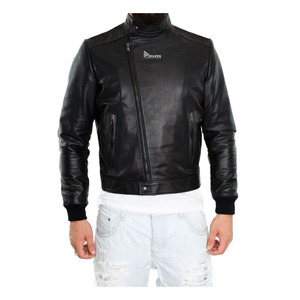 Plain Black <b>Genuine</b> <b>Leather</b> <b>Jacket</b> For Men All-match Motorcycle <b>Jacket</b> PU <b>Leather</b> Men <b>Leather</b> <b>Jacket</b> for Men Autumn Windproof - Product Image 3