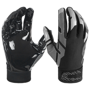 Gants de football américain personnalisés pour receveurs avec grip en latex, design à doigts complets, poignées antidérapantes, fermeture à boucle - Product Image 1