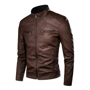 Chaqueta de Cuero Genuino Personalizada para Hombre, Estilo Motero, Fabricante OEM ODM, Logotipo Personalizado Disponible, Pedidos al por Mayor - Product Image 1