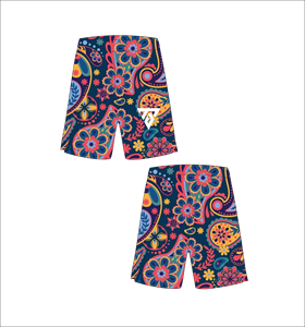 กางเกงขาสั้นชายลายเพสลีย์ เอวยางยืด แห้งเร็ว สวมใส่สบาย ผ้าทอ - Product Image 1