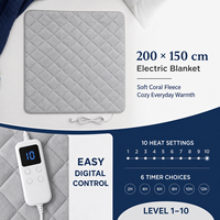 Surmatelas chauffant électrique en flanelle taille Queen 220V, 10 réglages de chaleur, arrêt automatique, lavable en machine pour literie d'hiver
