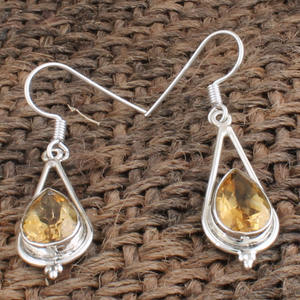 Pendientes de Citrino Natural, Plata de Ley 925, Calidad AAA, Gema Amarilla Dorada, Piedra de Nacimiento de Noviembre, Joyería al por Mayor - Product Image 2