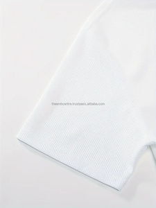 Nouvelle mode d'été T-shirt en coton gaufré à motif uni pour hommes, à manches longues, vêtements de sport décontractés, coupe ajustée, respirant, options de grande taille - Product Image 6