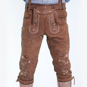 Ensemble Lederhosen bavarois haut de gamme pour homme, en cuir, brodé, pour le Festival de la Bière d'Oktoberfest, avec fourniture OEM ODM sous marque privée - Product Image 1