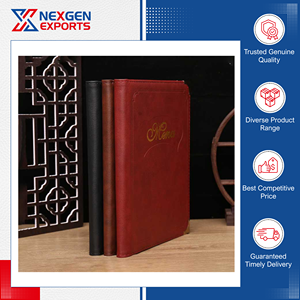 Best Selling Excellent Quality Modern Style Handmade PU Leather Loose-<b>Leaf</b> Restaurant Menu Cover Nexgen Exports Portable Custom - Product Image 5