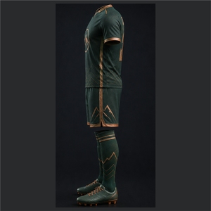 Conjunto de Camiseta de Fútbol Personalizada para Hombre en Verde Oscuro con Logotipo de Montaña Sublimado, Transpirable, de Manga Corta, Ajuste Atlético, para Toda Temporada - Product Image 4