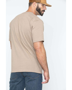 Camiseta de Algodón para Hombre, Color Beige Sólido, Manga Corta, Cuello Redondo, Corte Regular, Estilo Jersey Informal, Talla Grande para Adultos, Ecológica - Product Image 5