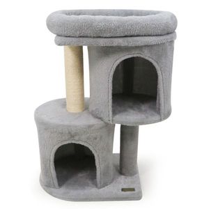 Arbre à chat compact de 26 pouces avec 2 niches et poteaux à gratter en sisal, tour anti-basculement pour petits espaces - Product Image 3