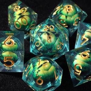 Juego de Dados de Resina de Alta Precisión, Dados Poliédricos de Resina con Bordes Afilados para Jugadores Profesionales de Juegos de Rol de Mesa, Suministros de Juego al por Mayor - Product Image 1