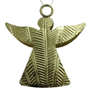 Pohon Natal kuningan dekoratif besi ukuran kecil logam malaikat pohon hiasan gantung disesuaikan