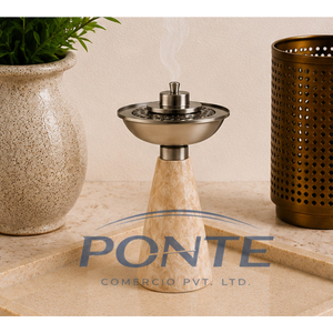 Quemador de incienso de metal de lujo Ponte con base de mármol, elegante incensario árabe para Oud, regalo para Ramadán y Eid - Product Image 2