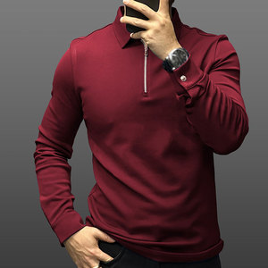 Polos de manga larga para hombre de alta calidad, estilo casual y urbano, material ligero, perfecto para el verano o para usar en interiores. - Product Image 2