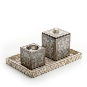 High-quality Mother of Pearl <b>Ramadan</b> <b>Gift</b> <b>Box</b> Set with Tray & Luxury <b>Box</b>, Mabkhara Set, Artisan-Made in Vietnam - Product Image 3