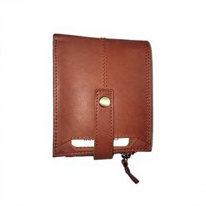 Cartera Corta de Cuero Genuino para Hombre, Diseño de Estrellas, Cierre Abierto, Bordado, Impermeable, Económica, para Uso Diario - Product Image 1