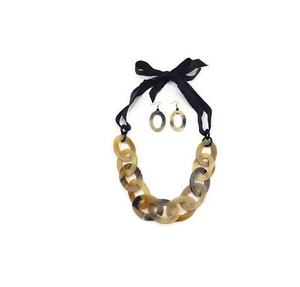 Natural Horn Necklace Buffalo Horn Jewelry for Women Fashion Best Selling Buffalo Horn Necklace Amber <b>Honey</b> Color - Product Image 1
