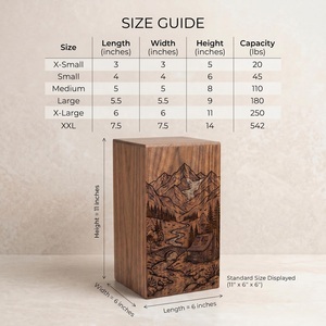 Personalized Eco-Friendly Durable Wooden Mountain Urn Rustic Nature Cremation <b>Memorial</b> <b>Box</b> for Outdoor Lovers - Product Image 2