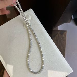 ผู้ผลิตขายส่งสร้อยคอทอง 925 มุกอะโกย่าน้ำจืด สีสี่ฤดู 3-5 มม. แสงสว่างมาก แสงสว่างดีเยี่ยม เหมาะสำหรับใส่กับเสื้อไหมพรม - Product Image 2