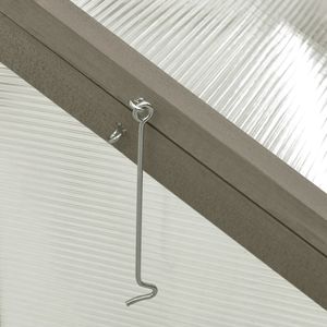 Petite serre pliable en bois de sapin avec panneaux en polycarbonate, serres de jardin et serres de culture, gris solide - Product Image 6