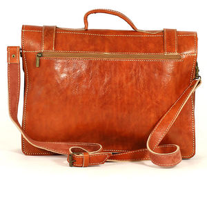 Biyadina Premium Vintage rojo cuero genuino hombres bandolera hecho a mano moda Satchel intemporal elegancia para profesionales - Product Image 3